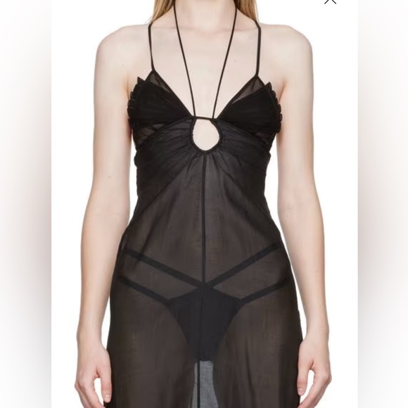 Nensi Dojaka sheer silk maxi dress with side slit - Picture 7 of 10